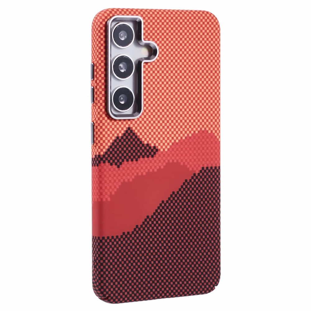 Samsung Galaxy S24 - EIDERWOOD Mønstret Carbon Cover - MagSafe Kompatibel - Orange Peak