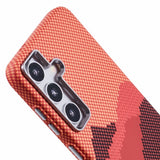 Samsung Galaxy S24 - EIDERWOOD Mønstret Carbon Cover - MagSafe Kompatibel - Orange Peak