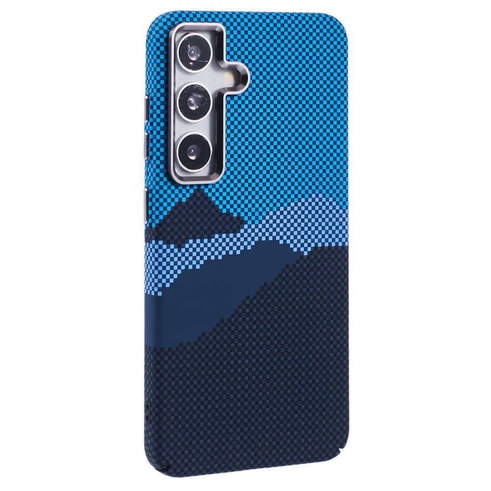 Samsung Galaxy S24 - EIDERWOOD Mønstret Carbon Cover - MagSafe Kompatibel - Blue Peak