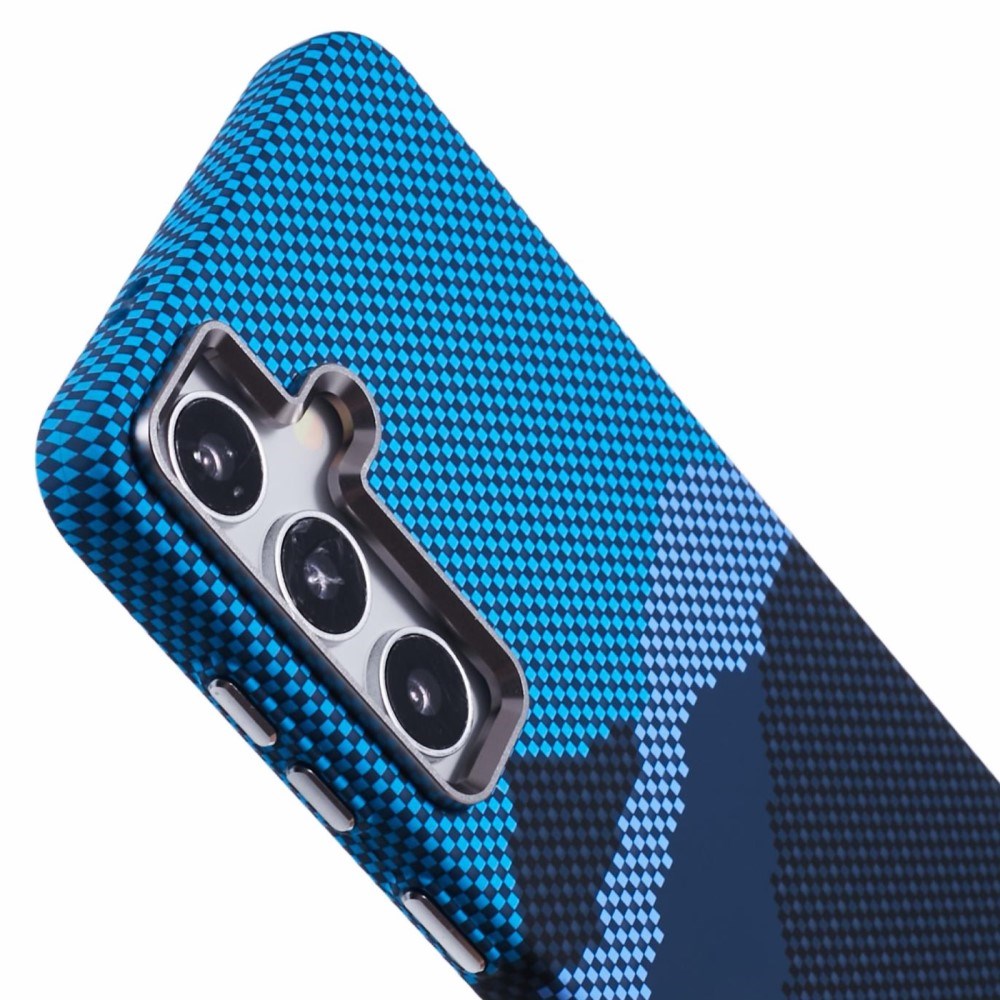 Samsung Galaxy S24 - EIDERWOOD Mønstret Carbon Cover - MagSafe Kompatibel - Blue Peak