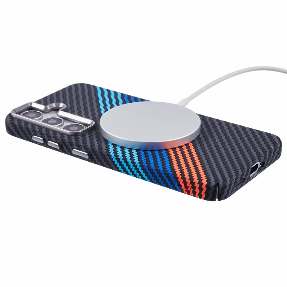 Samsung Galaxy S24 - EIDERWOOD Mønstret Carbon Cover - MagSafe Kompatibel - Colorful Stripes