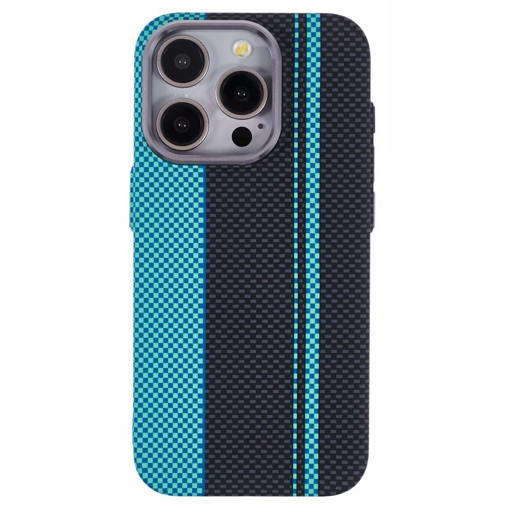 iPhone 15 Pro - EIDERWOOD Mønstret Carbon Cover - MagSafe Kompatibel - Blue/Black