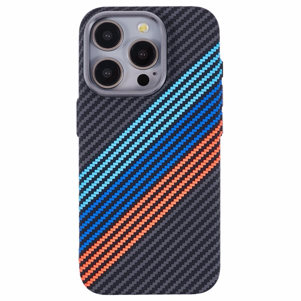 iPhone 15 Pro - EIDERWOOD Mønstret Carbon Cover - MagSafe Kompatibel - Colorful Stripes