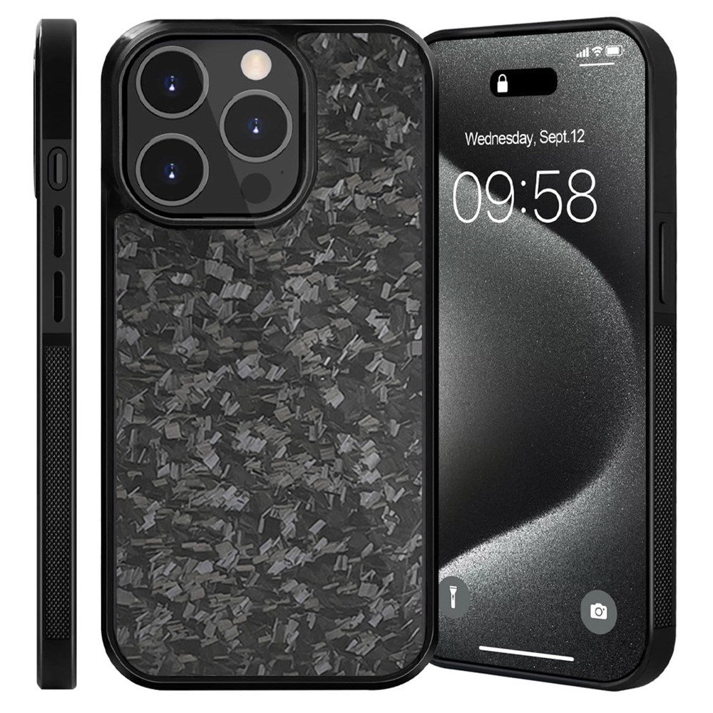 EIDERWOOD iPhone 15 Pro Carbon Cover m. Skridsikker Kant - MagSafe Kompatibelt - Sort