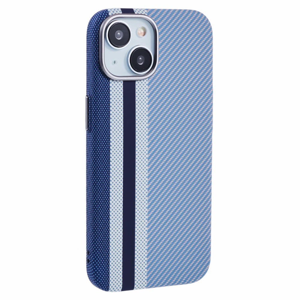 iPhone 14 - EIDERWOOD Mønstret Carbon Cover - MagSafe Kompatibel - Blue Stripes