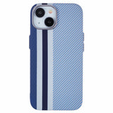 iPhone 14 - EIDERWOOD Mønstret Carbon Cover - MagSafe Kompatibel - Blue Stripes