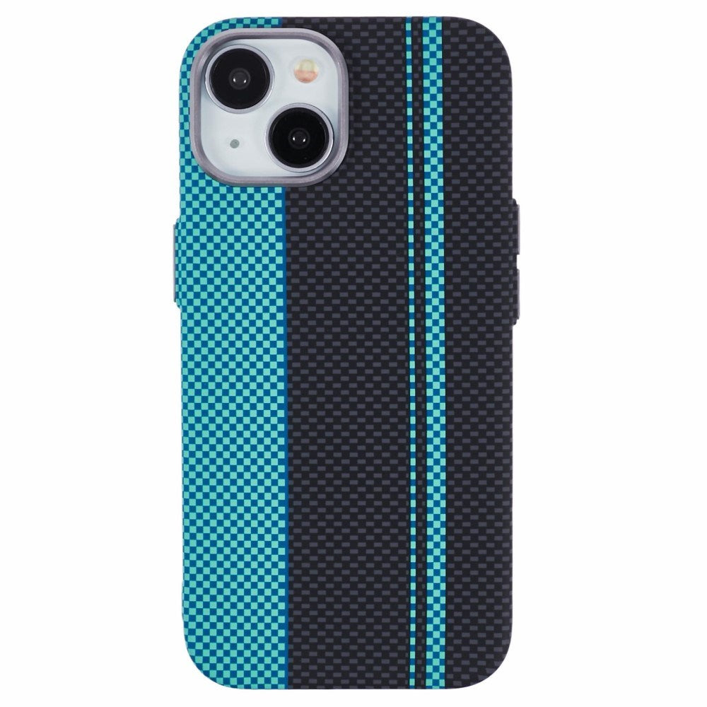 iPhone 14 - EIDERWOOD Mønstret Carbon Cover - MagSafe Kompatibel - Blue/Black