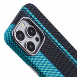 iPhone 14 Pro - EIDERWOOD Mønstret Carbon Cover - MagSafe Kompatibel - Blue/Black