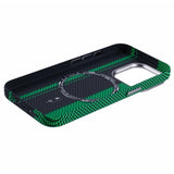 iPhone 14 Pro - EIDERWOOD Mønstret Carbon Cover - MagSafe Kompatibel - Green/Black