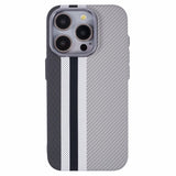 iPhone 14 Pro - EIDERWOOD Mønstret Carbon Cover - MagSafe Kompatibel - Grey Stripes