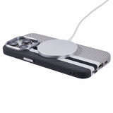 iPhone 14 Pro - EIDERWOOD Mønstret Carbon Cover - MagSafe Kompatibel - Grey Stripes