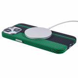 iPhone 13 - EIDERWOOD Mønstret Carbon Cover - MagSafe Kompatibel - Green/Black