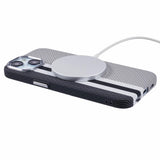 iPhone 13 - EIDERWOOD Mønstret Carbon Cover - MagSafe Kompatibel - Grey Stripes