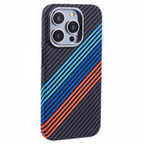 iPhone 12/12 Pro - EIDERWOOD Mønstret Carbon Cover - MagSafe Kompatibel - Colorful Stripes
