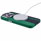 iPhone 12/12 Pro - EIDERWOOD Mønstret Carbon Cover - MagSafe Kompatibel - Green/Black