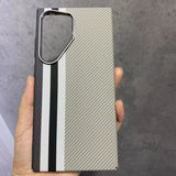 Samsung Galaxy S23 Ultra - EIDERWOOD Mønstret Carbon Cover - MagSafe Kompatibel - Grey Stripes
