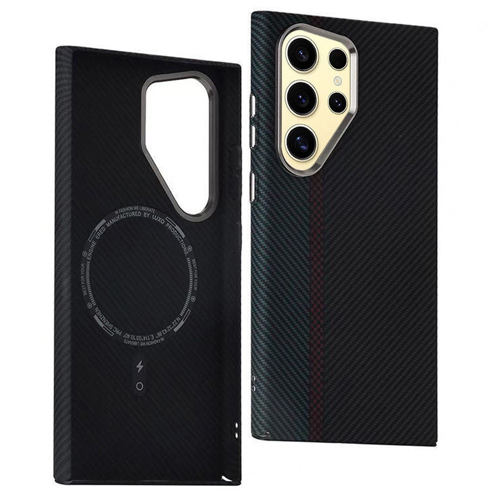 Samsung Galaxy S23 Ultra - EIDERWOOD Mønstret Carbon Cover - MagSafe Kompatibel - Dark Colored Pattern