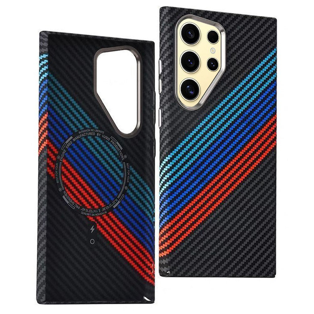 Samsung Galaxy S24 Ultra - EIDERWOOD Mønstret Carbon Cover - MagSafe Kompatibel - Colorful Stripes