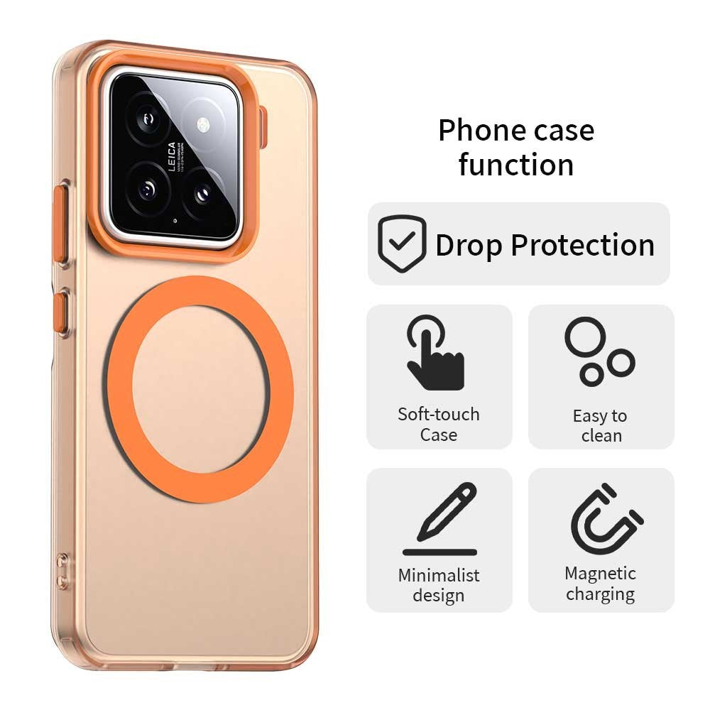 EIDERWOOD Xiaomi 15 Hybrid Plast Mobil Cover - MagSafe Kompatibel - Gennemsigtig / Orange