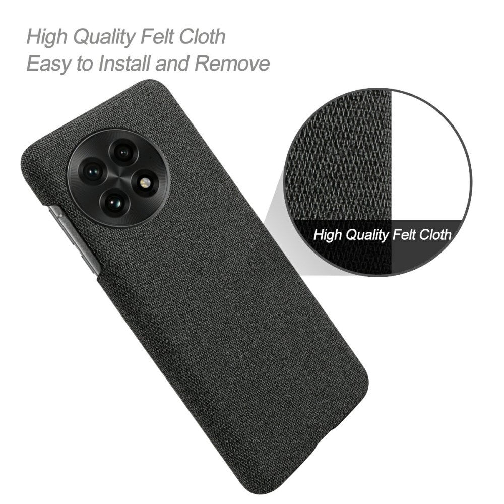 OnePlus 13 - EIDERWOOD Stofbetrukket Plastik Cover - Sort