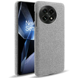 OnePlus 13 - EIDERWOOD Stofbetrukket Plastik Cover - Lysegrå