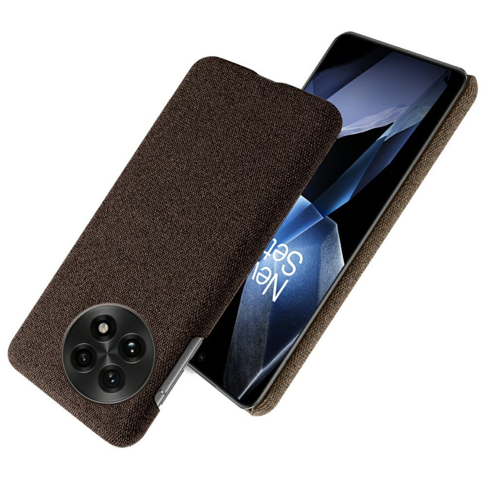 OnePlus 13 - EIDERWOOD Stofbetrukket Plastik Cover - Brun