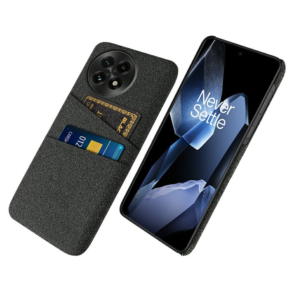 OnePlus 13 - EIDERWOOD Stofbetrukket Plastik Cover m. Kortholder - Sort