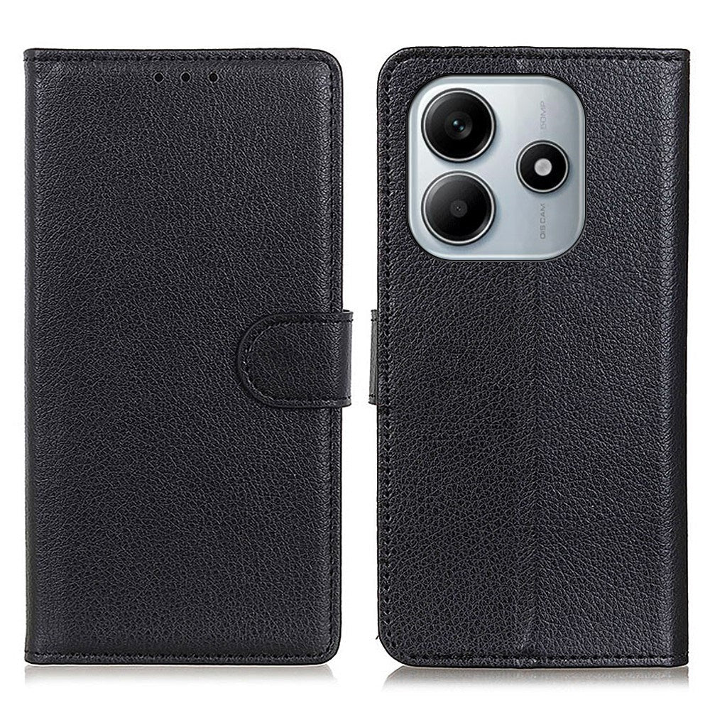 Xiaomi Redmi Note 14 (4G) - EIDERWOOD Kunstlæder Flip Cover m. Kortholder & Ståfunktion - Sort