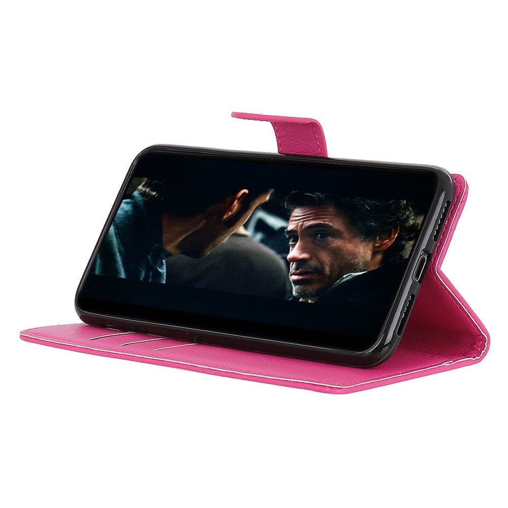 Xiaomi Redmi Note 14 (4G) - EIDERWOOD Kunstlæder Flip Cover m. Kortholder & Ståfunktion - Pink