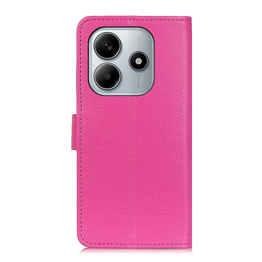 Xiaomi Redmi Note 14 (4G) - EIDERWOOD Kunstlæder Flip Cover m. Kortholder & Ståfunktion - Pink