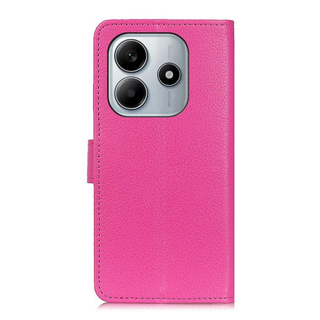 Xiaomi Redmi Note 14 (4G) - EIDERWOOD Kunstlæder Flip Cover m. Kortholder & Ståfunktion - Pink