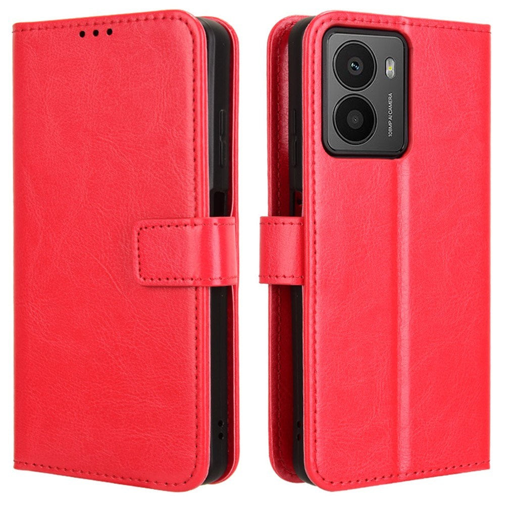 HMD Fusion / Fusion X1 - EIDERWOOD Kunstlæder Flip Cover m. Strop - Rød
