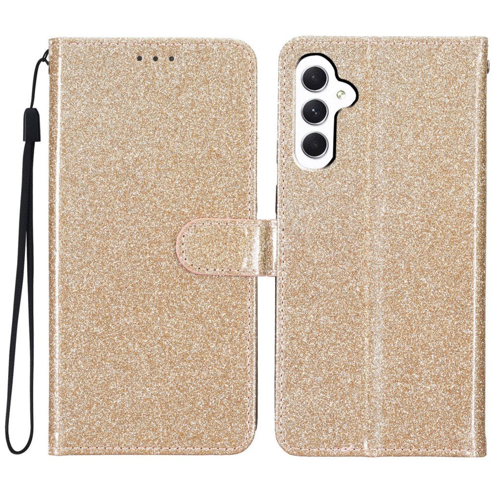 EIDERWOOD Samsung Galaxy A36 (5G) Læder Flip Cover m. Pung & Strop - Glimmer - Guld