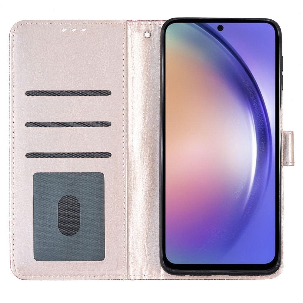 EIDERWOOD Samsung Galaxy A36 (5G) Læder Flip Cover m. Pung & Strop - Glimmer - Rose Gold