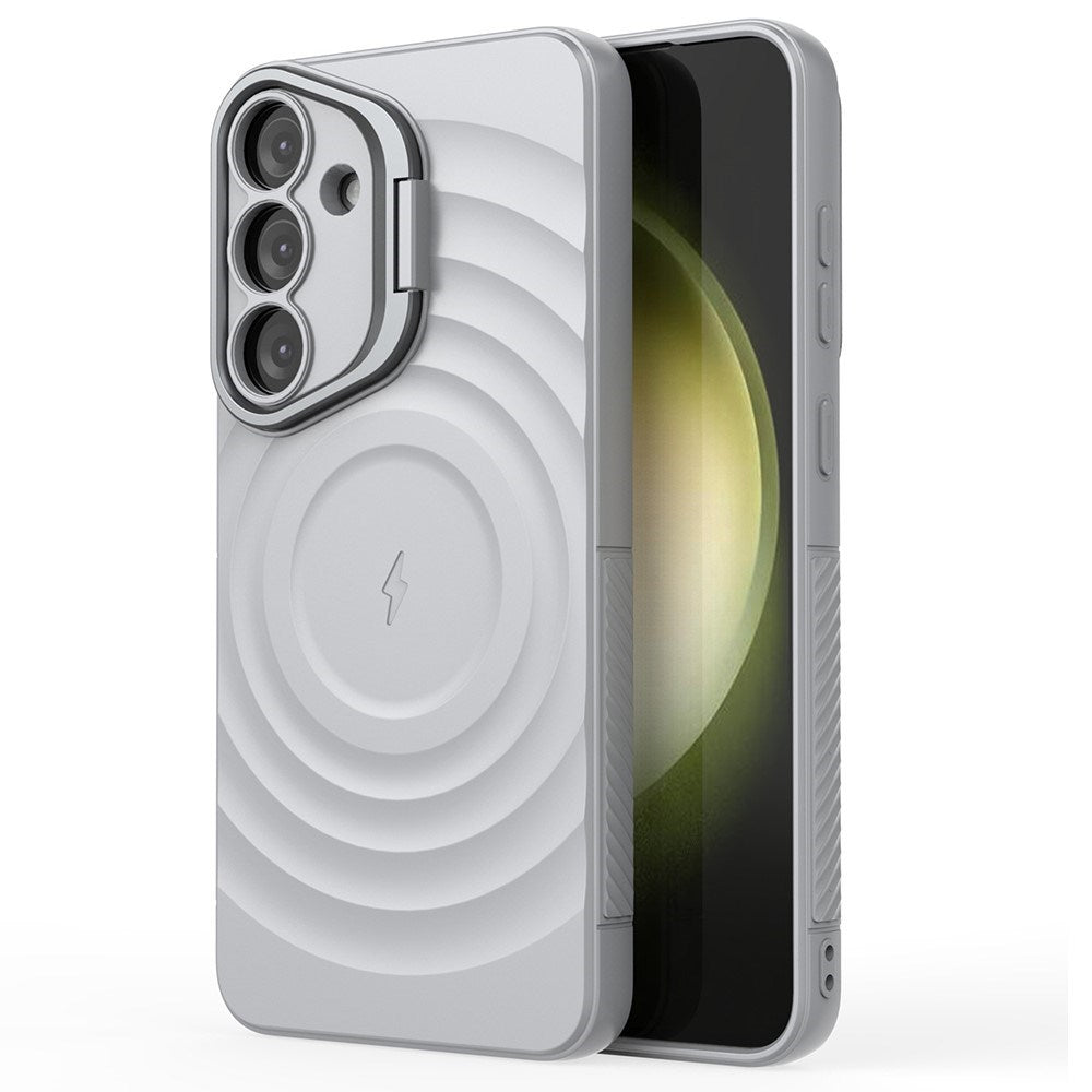 Samsung Galaxy S25+ (Plus) - EIDERWOOD Fleksibelt Plastik Cover m. Tekstur & Kickstand - Grå