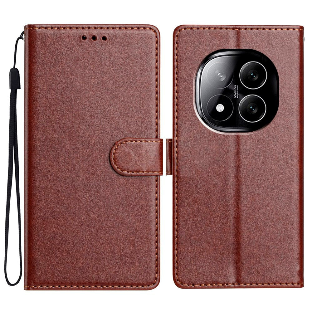 Xiaomi Redmi Note 14 Pro (5G) / Poco X7 - EIDERWOOD Kunstlæder Flip Cover m. Strop - Brun