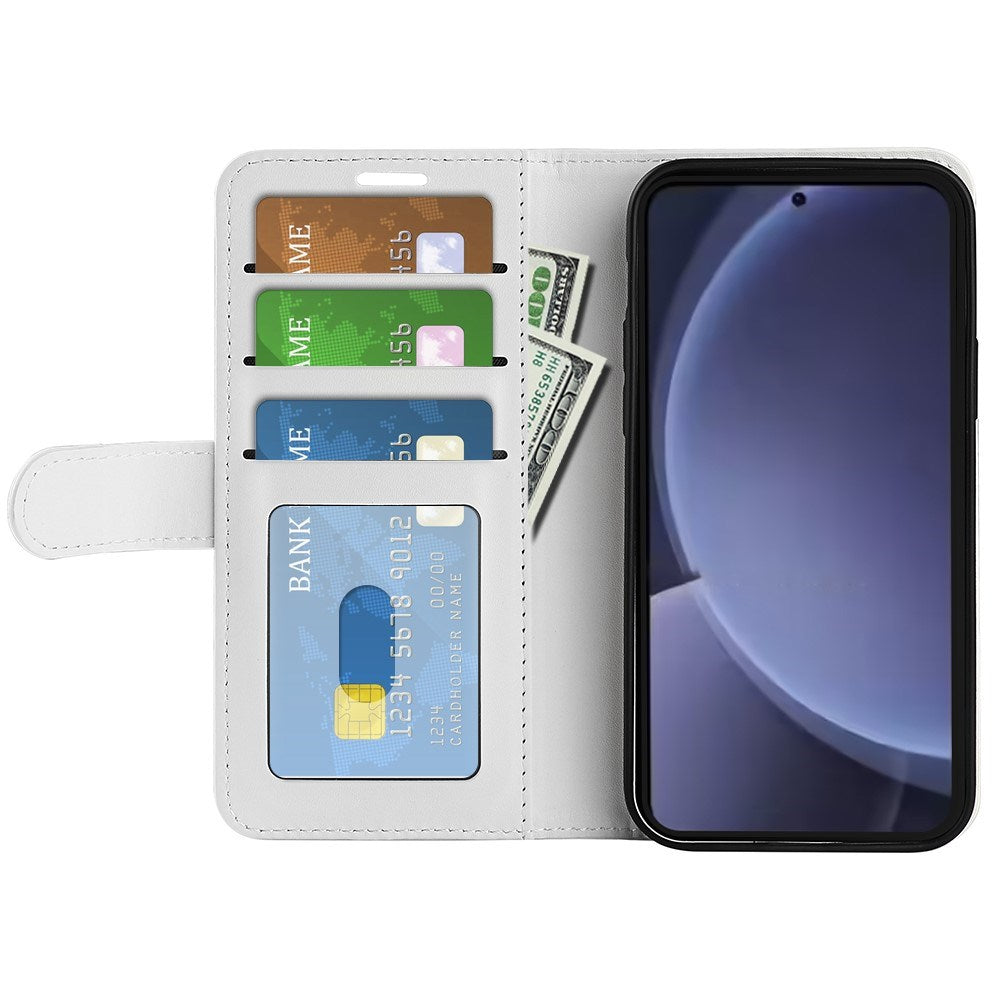 EIDERWOOD - Samsung Galaxy S25+ (Plus) - Kunstlæder Flip Cover m. Kortholder & Ståfunktion - Hvid