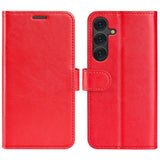 EIDERWOOD - Samsung Galaxy S25 - Kunstlæder Flip Cover m. Kortholder & Ståfunktion - Rød