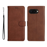 Google Pixel 9a - EIDERWOOD Kunstlæder Flip Cover m. Kortholder & Strop - Brun