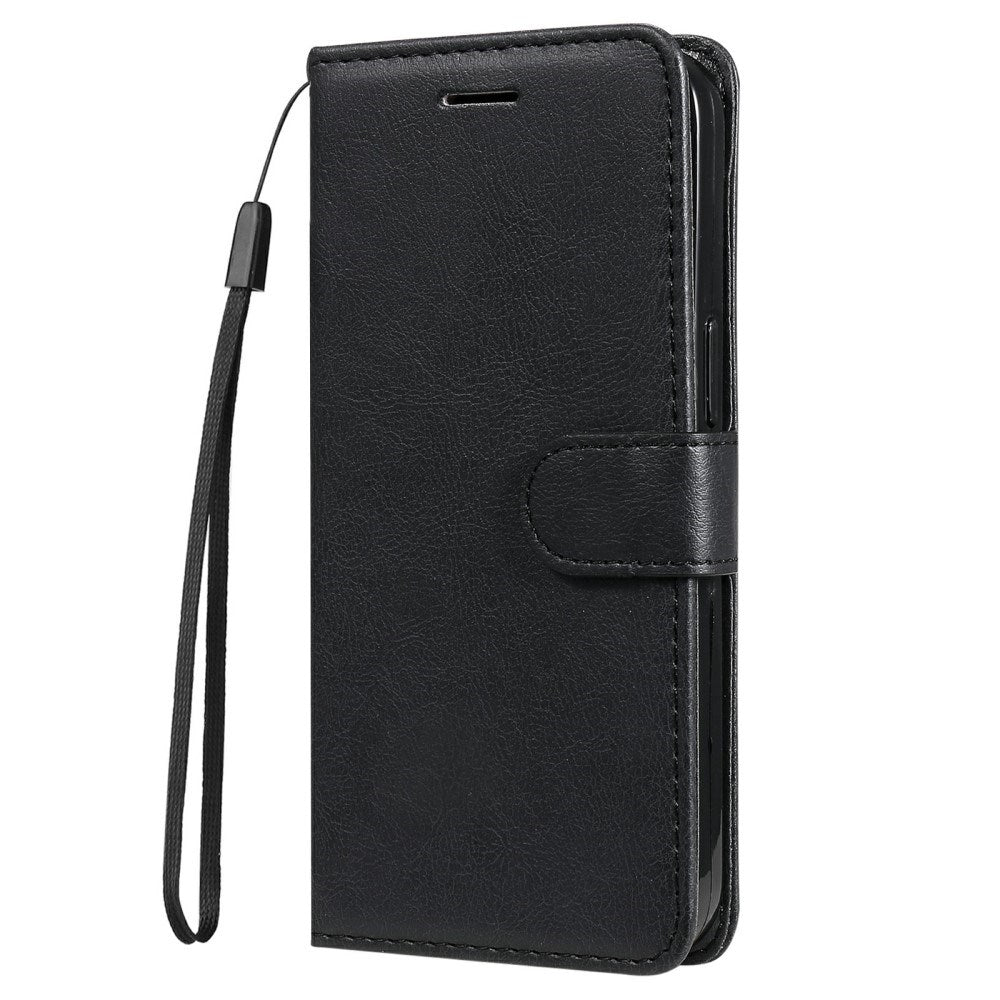 Google Pixel 9a - EIDERWOOD Kunstlæder Flip Cover m. Kortholder & Strop - Sort