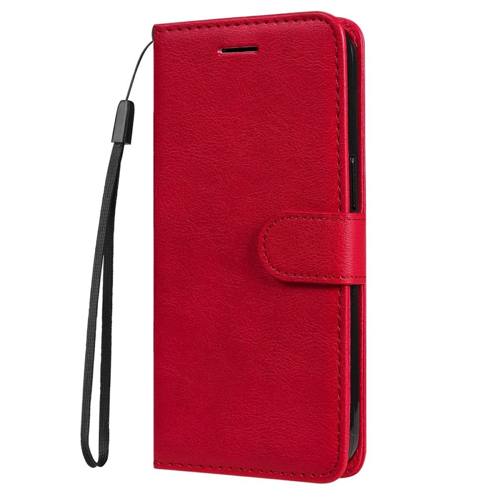 Google Pixel 9a - EIDERWOOD Kunstlæder Flip Cover m. Kortholder & Strop - Rød