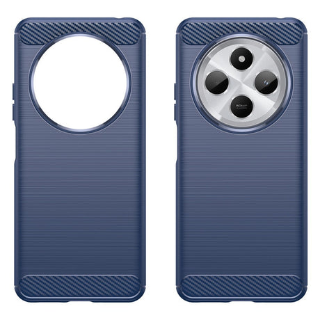 EIDERWOOD Xiaomi Redmi 14C Brushed Carbon Fiber Fleksibelt Plastik Bagside Cover - Blå