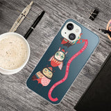 iPhone 14 Fleksibel Plastik Jule Bagside Cover - Ugler
