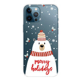 iPhone 14 Pro Fleksibel Plastik Jule Bagside Cover - Julebjørn