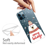 iPhone 14 Pro Fleksibel Plastik Jule Bagside Cover - Julebjørn
