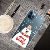 iPhone 14 Pro Fleksibel Plastik Jule Bagside Cover - Julebjørn