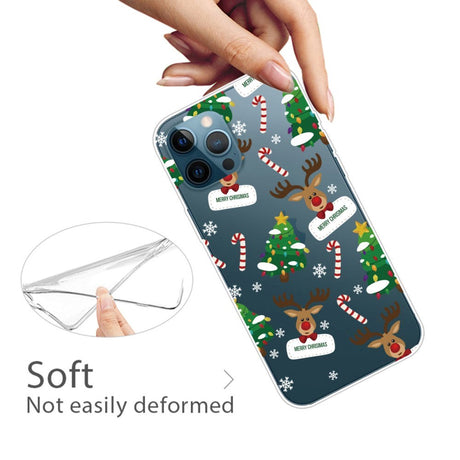 iPhone 14 Pro Fleksibel Plastik Jule Bagside Cover - Julepynt