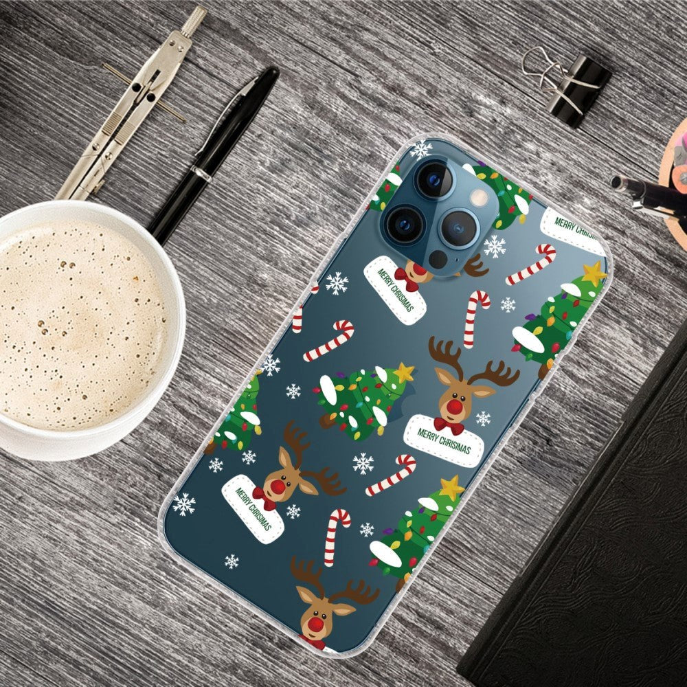 iPhone 14 Pro Fleksibel Plastik Jule Bagside Cover - Julepynt