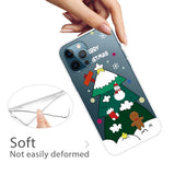 iPhone 14 Pro Fleksibel Plastik Jule Bagside Cover - Juletræ