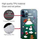 iPhone 14 Pro Fleksibel Plastik Jule Bagside Cover - Juletræ